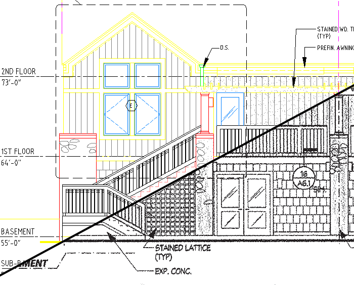 Illustration of Architectural Drawing Conversion