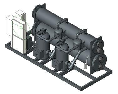 Isometric View of an HVAC Chiller Developed for BIM Use